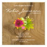 Chêne de fleur de ketmie d'invitation de fête d'an