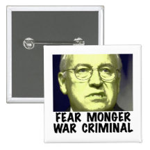 Cheney War Criminal Pinback Buttons