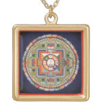Chenrezig Mandala (Avalokiteshvara) - square gold Pendant