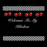Chequerboard Cherries Kitchen Print posters