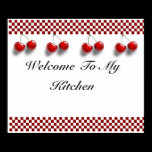 Chequerboard Cherries Kitchen Print posters