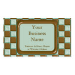Chequerboard - Chocolate Mint Business Card Templates