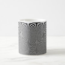 chequerboard curtain mug