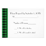 ChequerBoard (Green/Black) RSVP Card Invitations