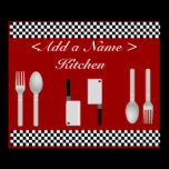 Chequerboard Kitchen Poster Print posters
