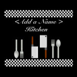Chequerboard Kitchen Poster Print posters