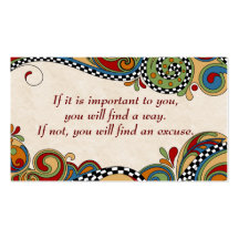 Chequerboard Whimsy Affirmation /Business Cards