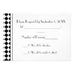 ChequerBoard (White/Black) RSVP Card Custom Announcement