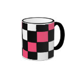 chequered coffee mug