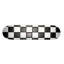 Chequered deck custom skate board