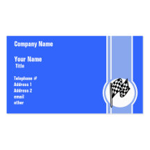 Chequered Flag; Blue Business Cards