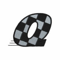 Chequered Flag Letter Q Embroidered Polo Shirt