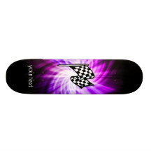 Chequered Flag; purple Skate Board Decks