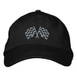 Chequered flag racing motorsport black cap