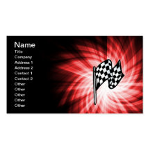 Chequered Flag; red Business Card