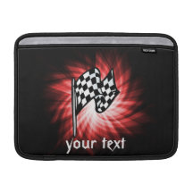 Chequered Flag; red MacBook Sleeves