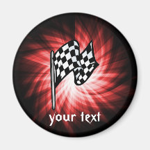 Chequered Flag; red Magnets