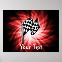 Chequered Flag; red Print