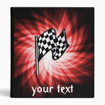 Chequered Flag; red Vinyl Binder