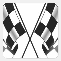 chequered flag square stickers