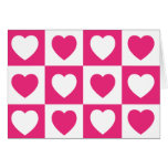 Chequered Hearts - Hot Pink cards