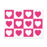 Chequered Hearts - Hot Pink