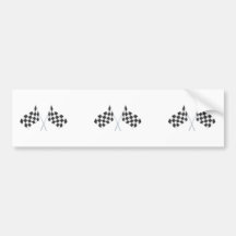 chequered racing flags graphic bumper sticker