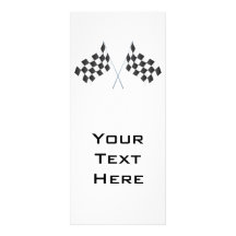 chequered racing flags graphic custom rack cards