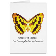 Chequered Skipper Butterfly with Name Greeting Cards