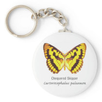 Chequered Skipper Butterfly with Name Key Chains