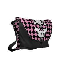 ChequerSkull (Pink) Messenger Bag