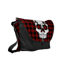 ChequerSkull (Red) Messenger Bag