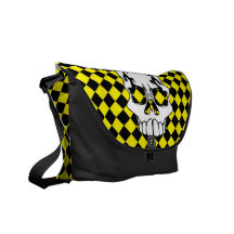 ChequerSkull (Yellow) Messenger Bag
