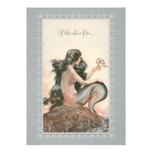 Cheri Herouard Mermaid Flat Card Invitation 5x7