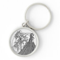 Cherie Amour Vintage Art Premium Round Keychain!