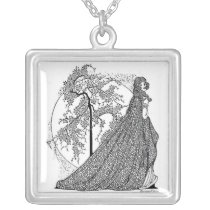 Cherie Amour Vintage Art Silver Plated Necklace!