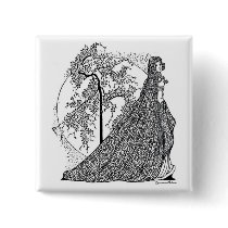 Cherie Amour Vintage Art Square Button!