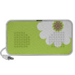 Cherishable white and greenish flower travel speaker