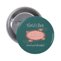 Cherished Godmother Pinback Buttons