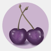 cherries 3 round stickers