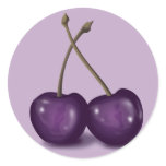 cherries 3 round stickers