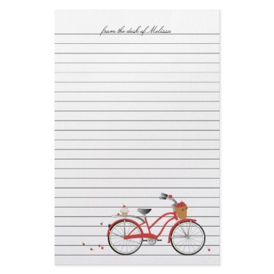 Cherries Bicycle Customized Stationery by trennea