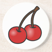 Cherries Drink Coaster
