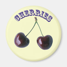 Cherries - (Fridge Magnet Round)
