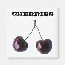 Cherries - (Fridge Magnet Square)