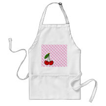 Cherries & Pink Plaid Apron
