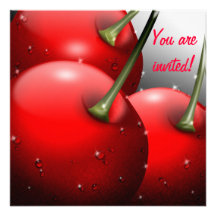 Cherries with Dew Invitation