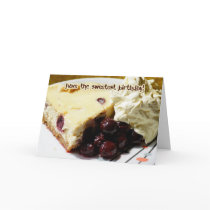 Cherry And Kirsch Cheesecake Birthday Card