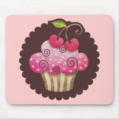 Cherry Berry Cupcake Mousepad TBA by sandygrafik
