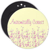 Cherry blossom anatomically correct pinback button